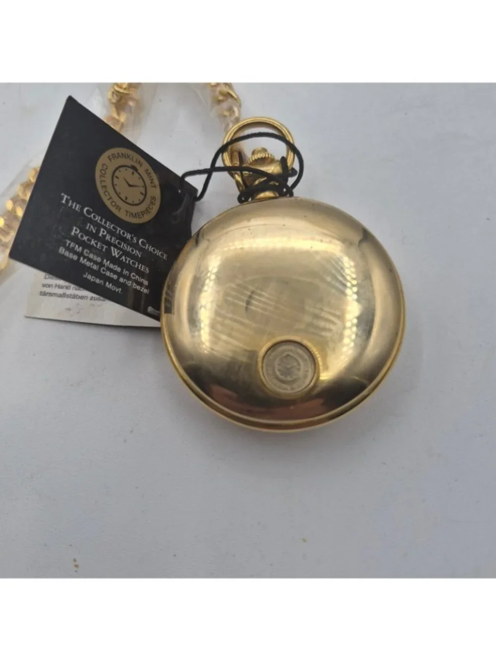 Vintage Rare Monopoly Pocket Watch Franklin Mint With Chain Watch Only